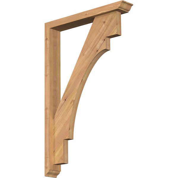 Ekena Millwork Merced Traditional Smooth Bracket w/ Offset Brace, Western Red Cedar, 3 1/2"W x 22"D x 34"H BKT0402X22X34MRC01SWR - main